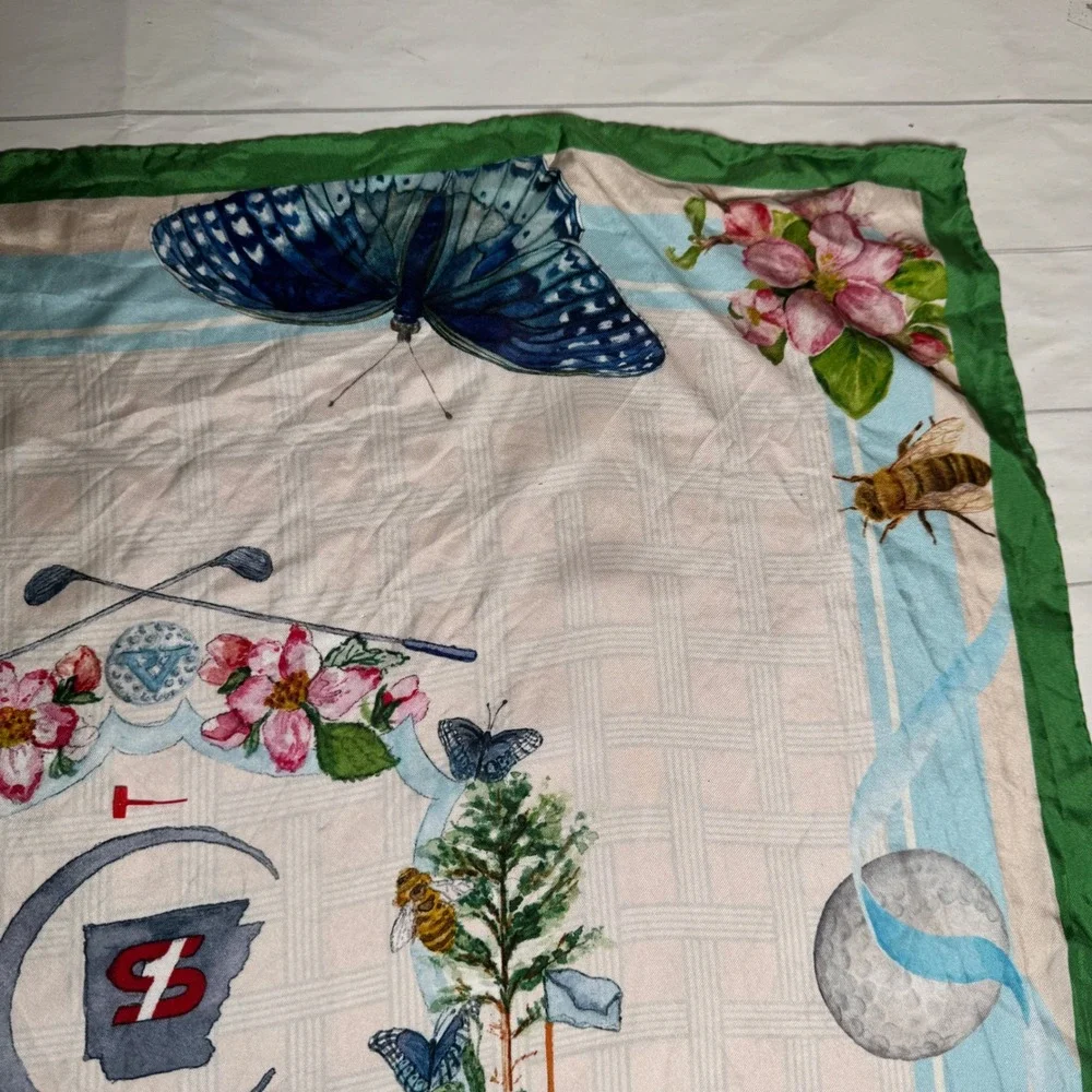 Simmons Bank Championship Golf Arkansas Print Satin Square Scarf Classic Elegant